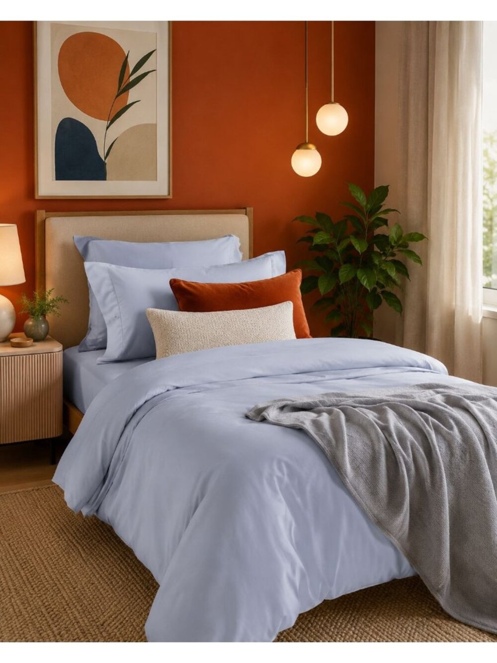 S8 | Quince Bamboo Duvet Cover Twin Sky Blue NWOT - Picture 5 of 11